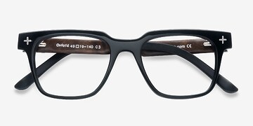 Noir Oxford -  Mode Bois mixte Lunettes de vue