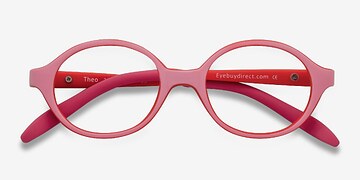 Pink/Red Theo -  Coloré Plastique Lunettes de vue