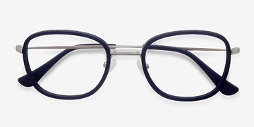 Matte Navy Trapeze -  Designer Acétate Lunettes de vue