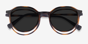 Matte Tortoise Esplanade Clip-On -  Plastique Lunettes de vue