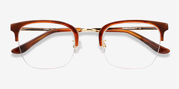 Brun Curie -  Vintage Acetate, Metal Lunettes de vue