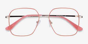 Coral & Gold Arty -  Vintage Métal Lunettes de vue