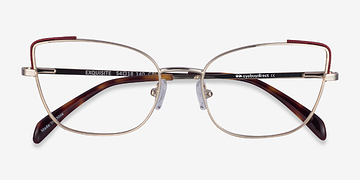 Light Gold Burgundy Exquisite -  Métal Lunettes de vue