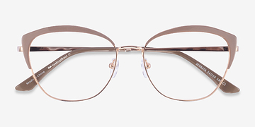 Light Brown Gold Serrata -  Métal Lunettes de vue