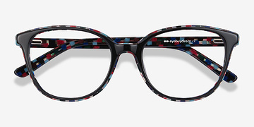 Black Floral Pixels -  Mode Acétate Lunettes de vue
