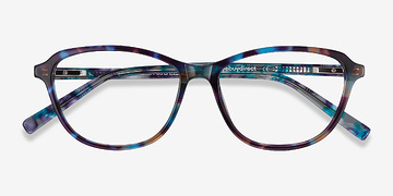 Blue Floral Ciencia -  Coloré Acétate Lunettes de vue