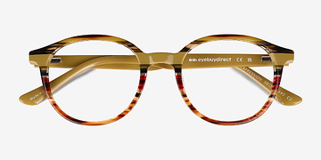 Brown Yellow Striped Expression -  Acétate Lunettes de vue