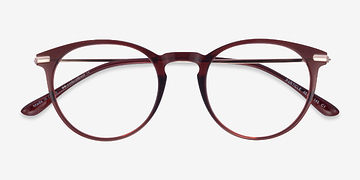 Clear Red & Rose Gold Particle -  Coloré Plastic, Metal Lunettes de vue