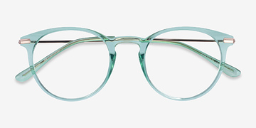 Clear Green & Rose Gold Particle -  Coloré Plastic, Metal Lunettes de vue