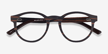 Striped Dark Wood Jungle -  Bois mixte Lunettes de vue