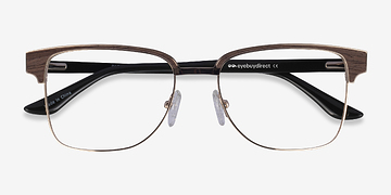 Gold, Black & Dark Wood Biome -  Classiques Bois mixte Lunettes de vue