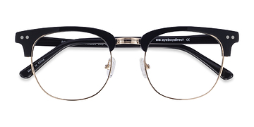 Noir Borderline -  Vintage Acetate, Metal Lunettes de vue
