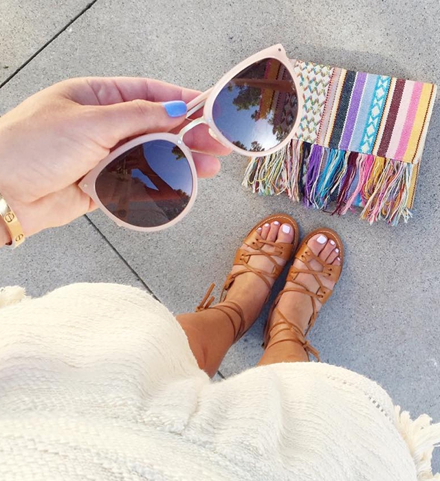 Frosted Blue-Round-Sunglasses for Women